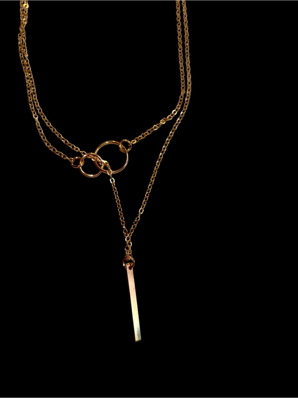 Gold plated Layered Bar Pendant Necklace - Women Jewelry - Picture 2 of 6